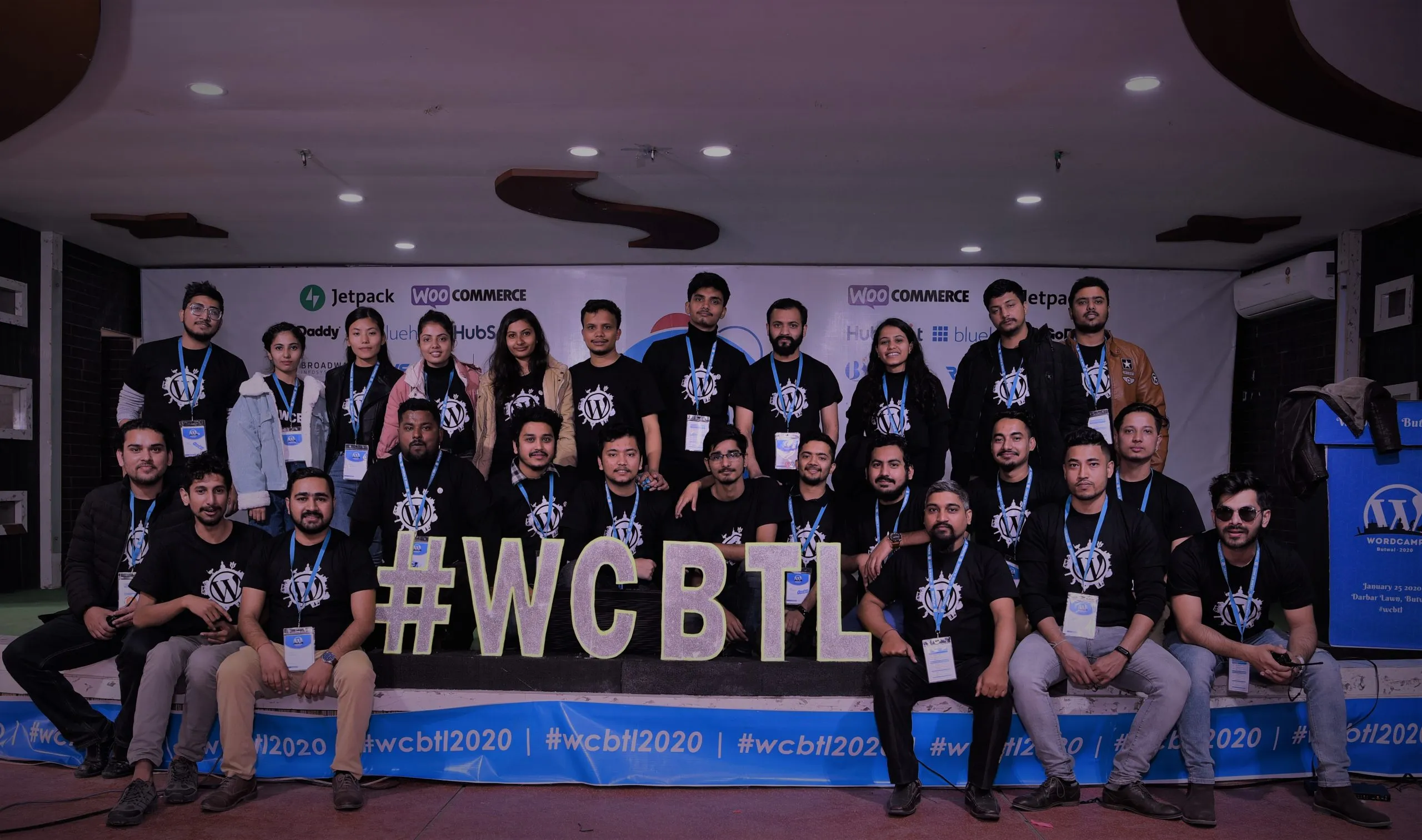 WordCamp Butwal 2020 team and volunteers at Darbar Lawn