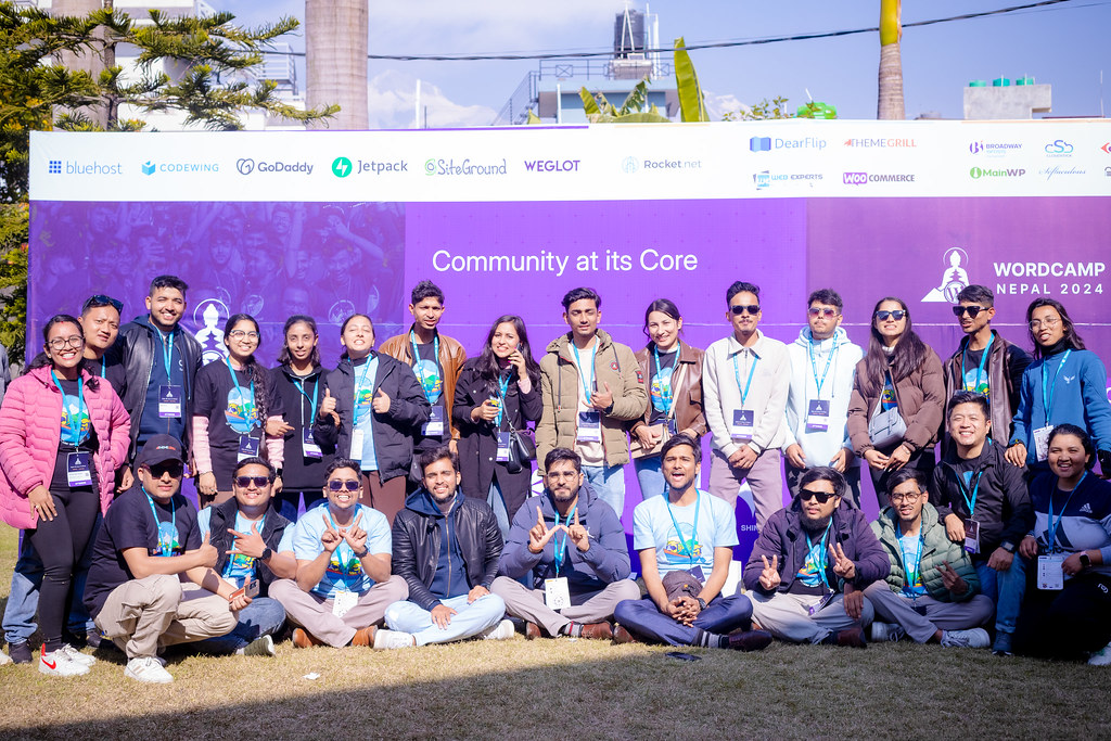 WordCamp Nepal 2024 team and contributor celebration